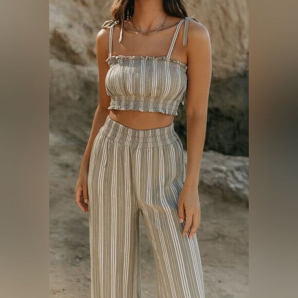 🌿 Salty Lemon Linen Two-Piece Set - Size M 🍋 - Picture 1 of 12